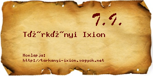Tárkányi Ixion névjegykártya